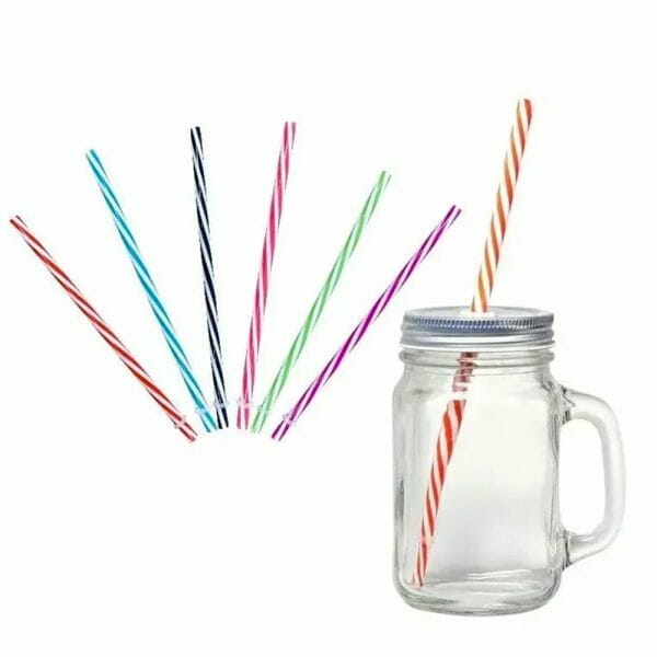 Juego de Tarros Mason Jar Liso Con Tapa y Popote 470 Ml - Image 2