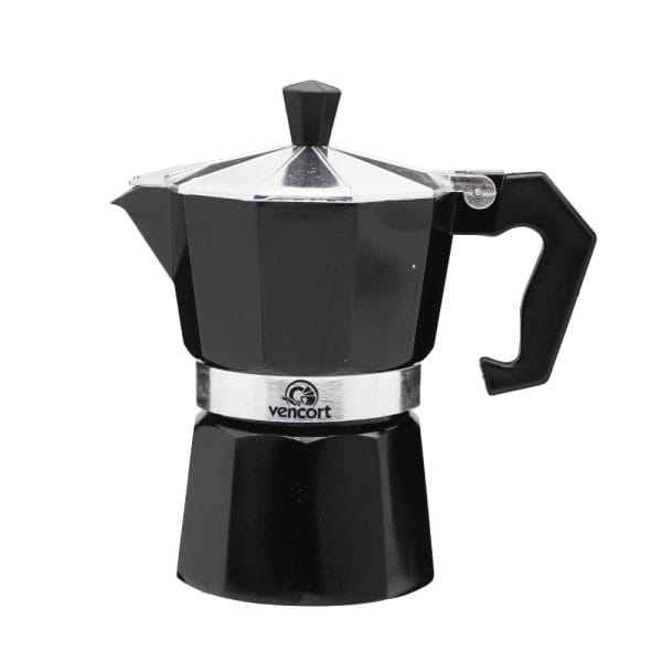 Cafetera Moka Italiana Espresso 3 Tazas Vencort Color Negro