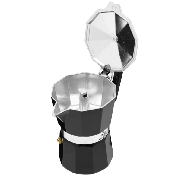 Cafetera Moka Italiana Espresso 3 Tazas Vencort Color Negro - Image 4