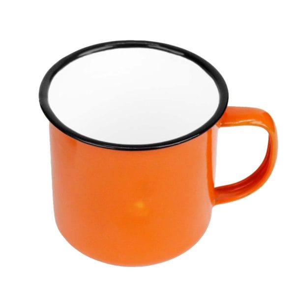 Pocillo Bicolor Taza De Peltre 330 Ml Color Naranja - Image 3