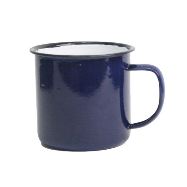 Pocillo Bicolor Taza De Peltre 330 Ml Color Azul