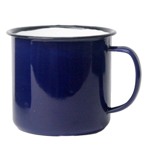 Pocillos Bicolor Taza De Peltre 635 Ml Color Azul