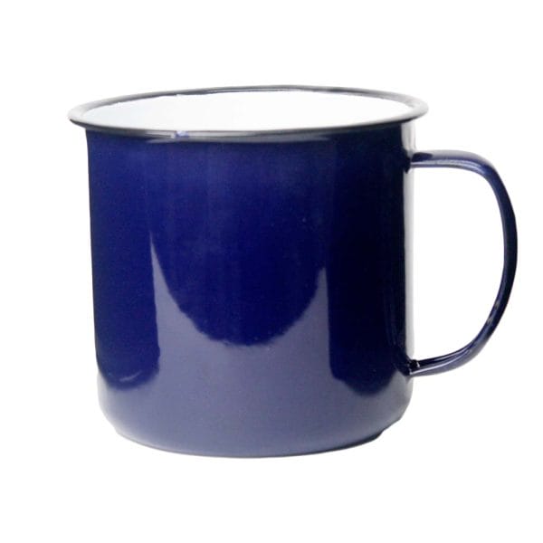Pocillo Bicolor Taza De Peltre 1 Litro Color Azul #12 Vencort