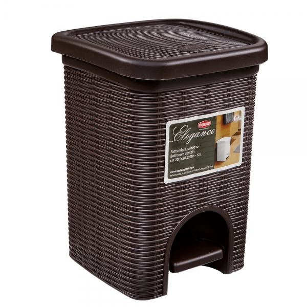 Cesto Para Basura Con Pedal Elegance Moka 6 L - Image 2