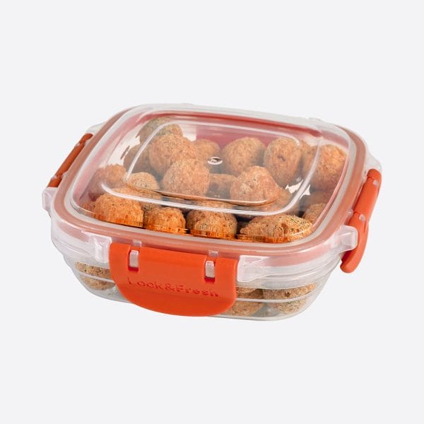 Hermético Contenedor Para Alimentos Cuadrado 350 Ml