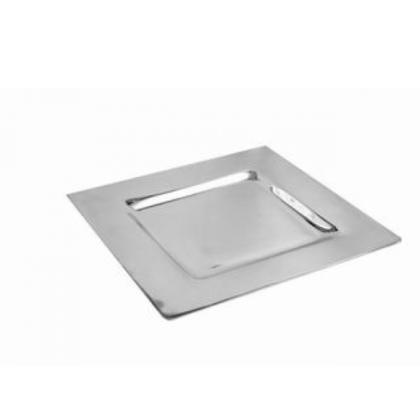 Plato Base Cuadrado Acero Inoxidable 30 Cm