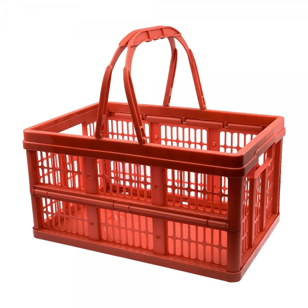 Canasta Plegable De Mano Roja