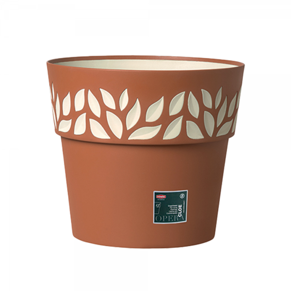Maceta Terracota Italiana Con Decorado 30 cm