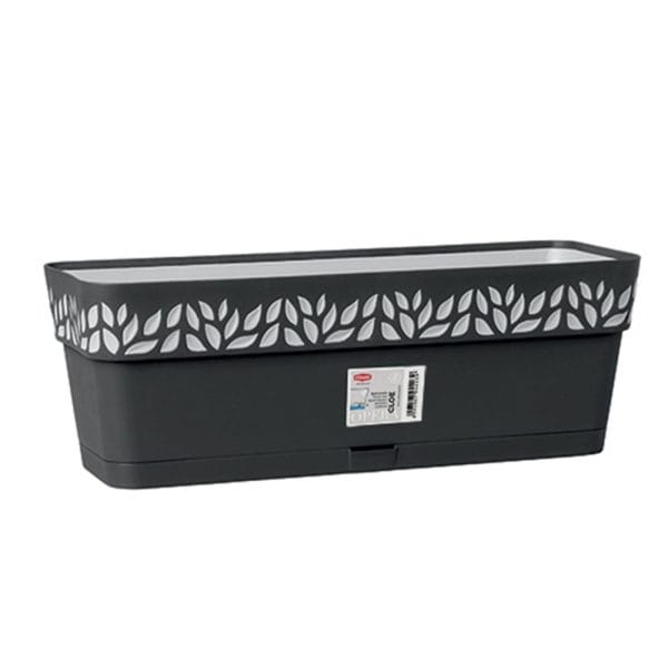 Maceta Grande Rectangular Italiana Color Gris 9 Litros / 50 Cm