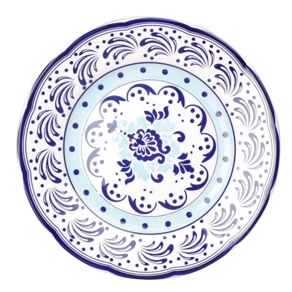 Plato Trinche De Cerámica Decorado Ondulada 26 Cm