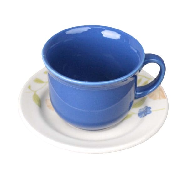 Set Taza Y Plato De Cerámica Decorada Azul Perfeito 200 Ml - Image 4