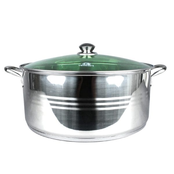 Olla Budinera De Acero Inoxidable Inducción Con Tapa Verde 40 Cm / 15 Lts - Image 4