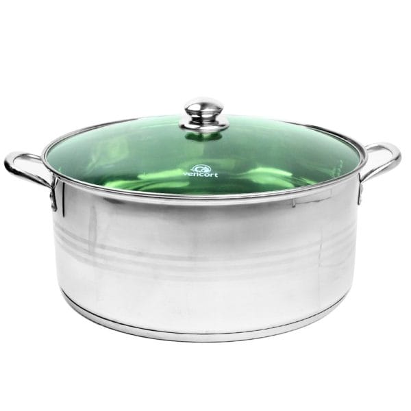 Olla Budinera De Acero Inoxidable Inducción Con Tapa Verde 40 Cm / 15 Lts - Image 3