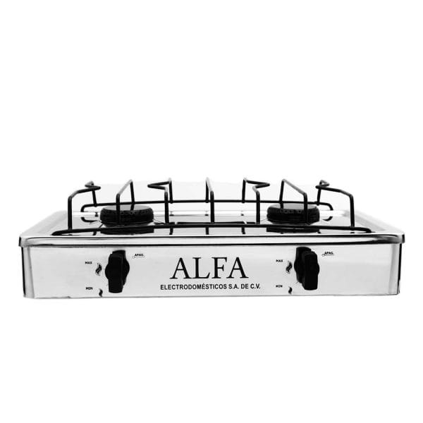 Parrilla Estufa De 2 Quemadores Acero Inoxidable Alfa EST-308A