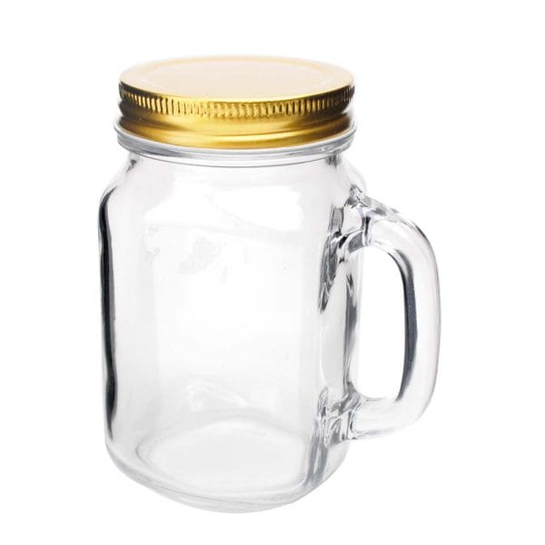 Tarro Mason Jar De Vidrio Con Tapa Dorada 470 Ml - Image 3