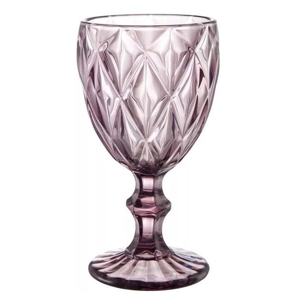 Copa Labrado De Vidrio Para Vino Agua Color Vino 340 Ml