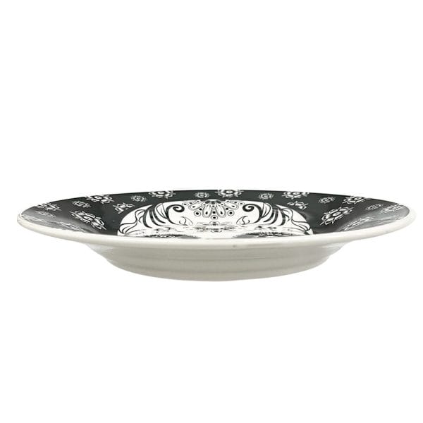 Platos Trinche De Cerámica Decorado Calavera Negra 26 Cm - Image 3