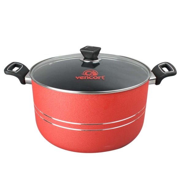 Cacerola De Aluminio Con Antiadherente Color Rojo 30 Cm / 11 Lts