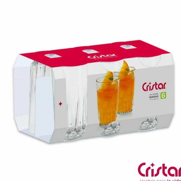 Juego de 6 Vasos Prisma Vidrio 11.2 Oz - Image 2