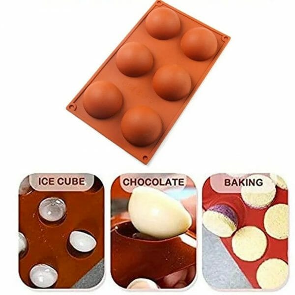 Molde de Silicon Media Esfera Grande Para Chocolates 6 Cavidades - Image 2