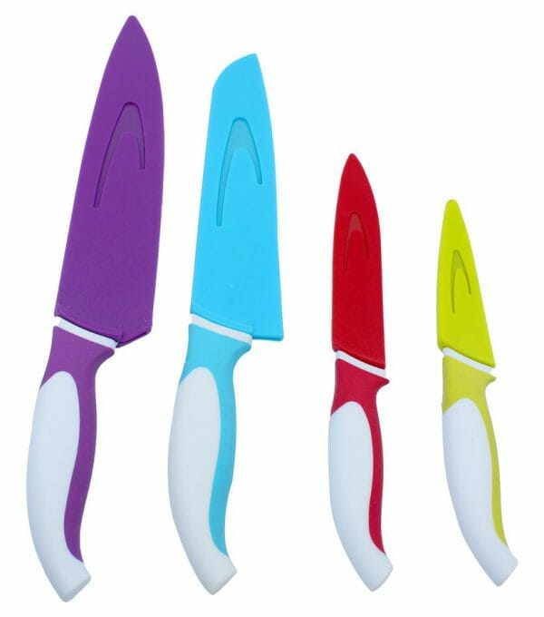 Set 4 Cuchillos con Antiadherente y Funda