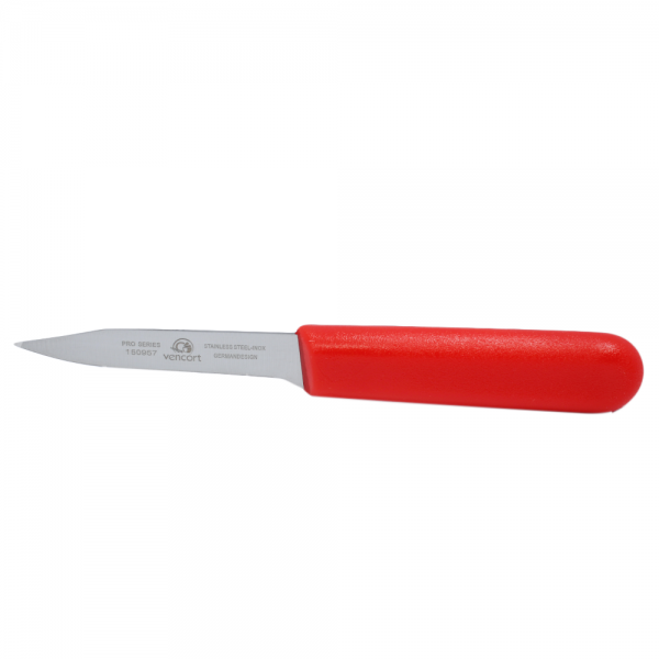 Cuchillo Mondador Curvo 3" Mango Rojo Pro Series