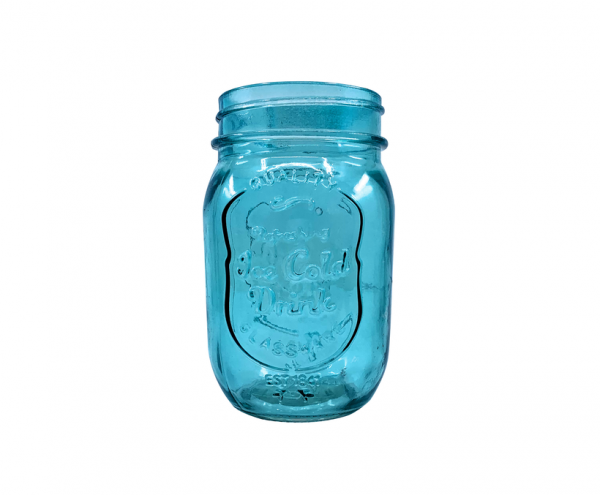 Juego de Vasos Mason Jar Azul Claro Con Tapa Y Popote 470 Ml - Image 2