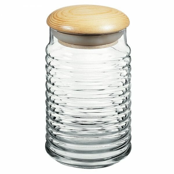 Juego de 3 Frascos Con Tapa De Madera 1.1 Lts