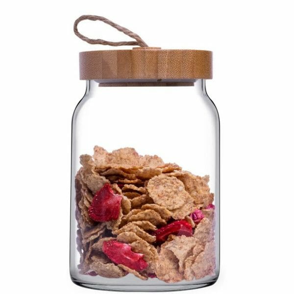 Frasco Woody Con Tapa de Bamboo 860 Ml