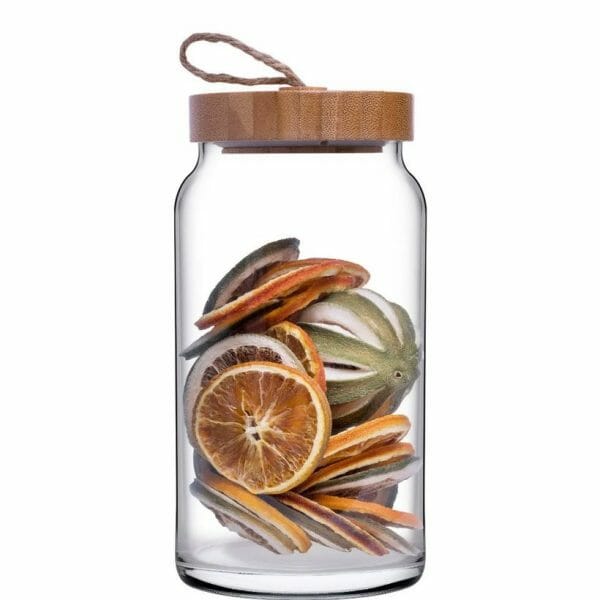 Frasco Woody Con Tapa De Bamboo 1.1L