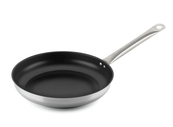 Sarten de Acero Inoxidable 24 cm Con Antiadherente