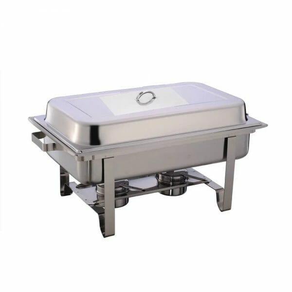 Bufetera Entera Rectangular Con Tapa Acero Inoxidable Plegable