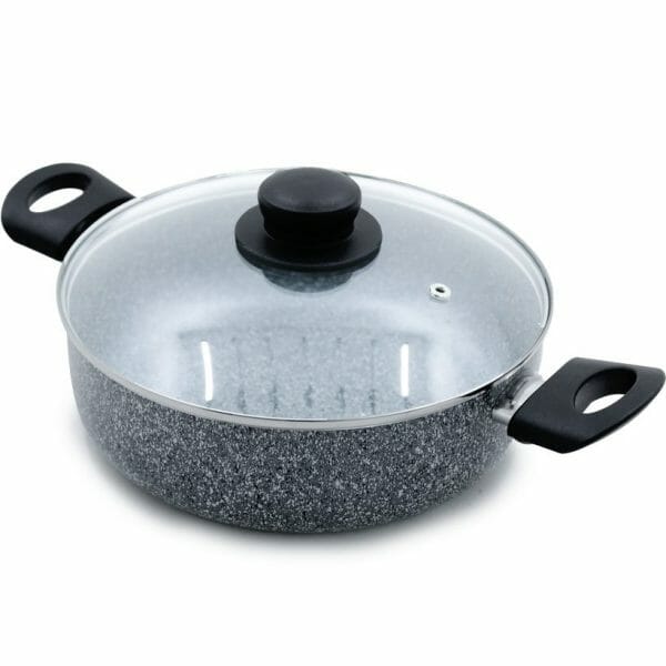 Arrocera Italiana Con Antiadherente de Granito y Tapa de Vidrio 24 cm - Image 2