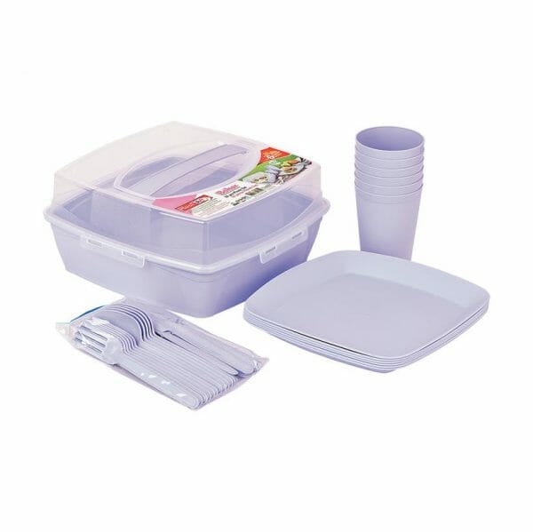 Picnic SetPorta Vasos, Platos y Cubiertos