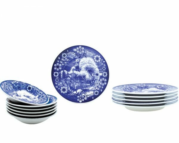 Vajilla Colheita de Cerámica Plato Hondo y Trinche 12 pzas