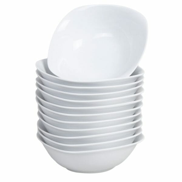 Tazón Cuadrato 6" Porcelana 300 ml - Pack de 12 Pzs