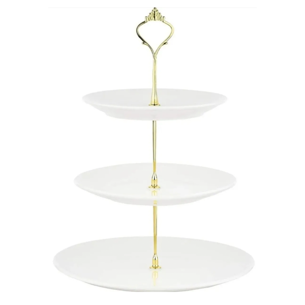 Set 3 Niveles Platos Base Para Postres Melamina Redonda