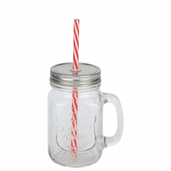 Tarro Mason Jar Grabado Con Tapa y Popote 470 Ml - Image 3