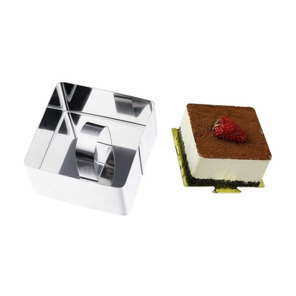 Set 4 Cortadores Cuadrados Acero Inoxidable Con Baston