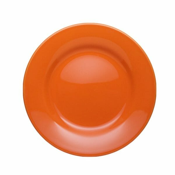 Plato Postre De Cerámica Naranja 18 Cm