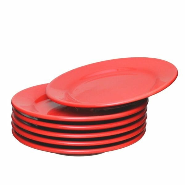 Plato Postre De Cerámica Rojo 18 Cm - Image 3