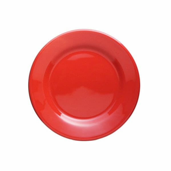 Plato Postre De Cerámica Rojo 18 Cm