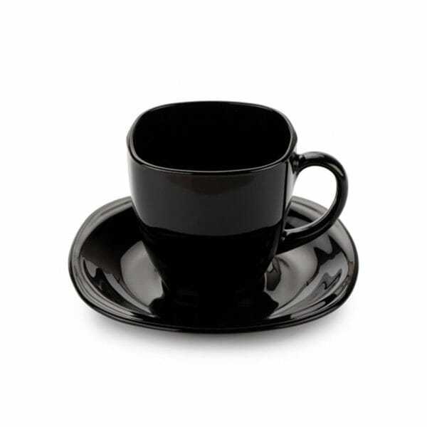 Juego Tazas Y Platos 220 Ml Carine Black