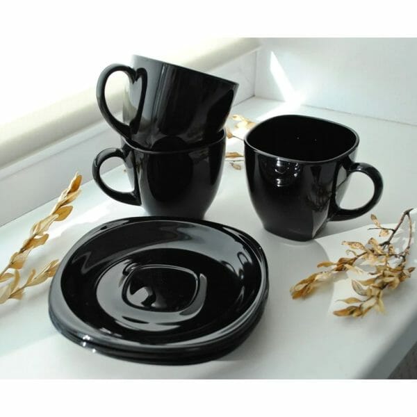 Juego Tazas Y Platos 220 Ml Carine Black - Image 2