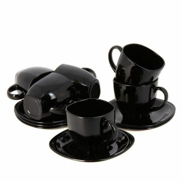 Juego tazas opal negro