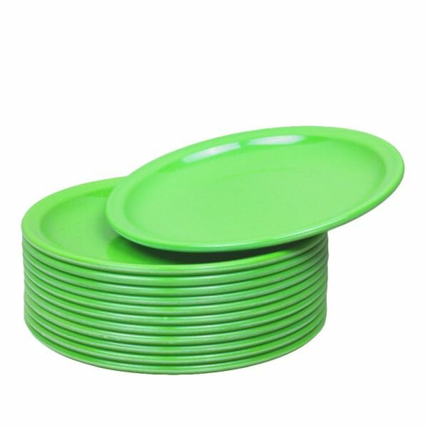 Platos Trinche Liso Verde De 10" Pulgadas 24 cm - 48 Pzs