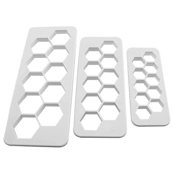 Set 3 Moldes Hexagonales 13 Cm x 7 Cm