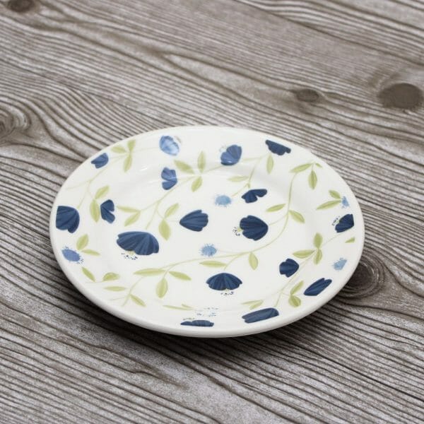 Plato Postre De Cerámica 19cm Decorado Flores Azules - Image 2