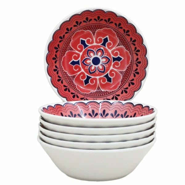 Plato Pozolero De Cerámica 18 Cm Decorado Mandala Vermelha - Image 2