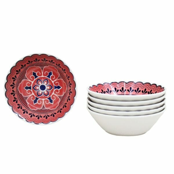 Plato Pozolero De Cerámica 18 Cm Decorado Mandala Vermelha - Image 3